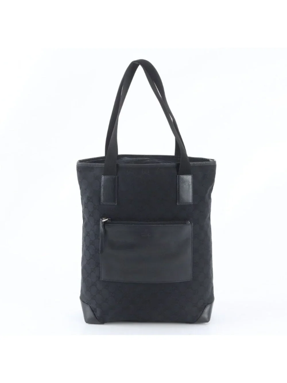 Gucci GG Canvas Leather Tote Shoulder Business Black